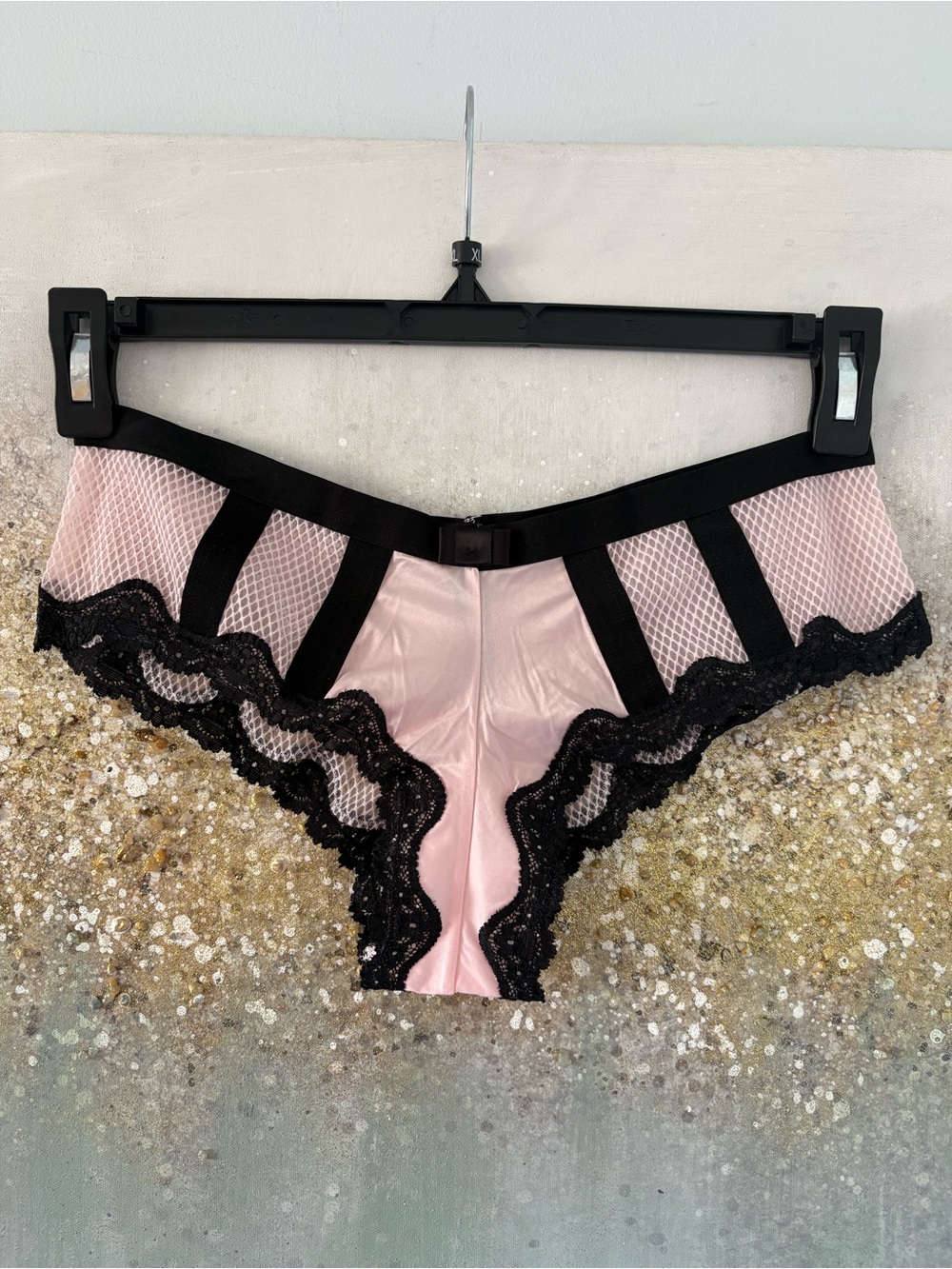Victoria’s Secret Pink & Black Lace Hipster Panty (NWOT)